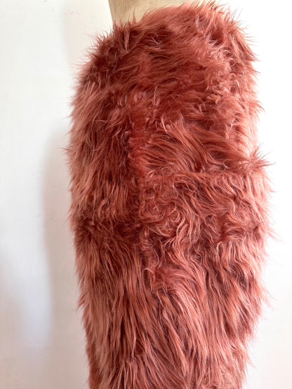 old fur pants / pink brown
