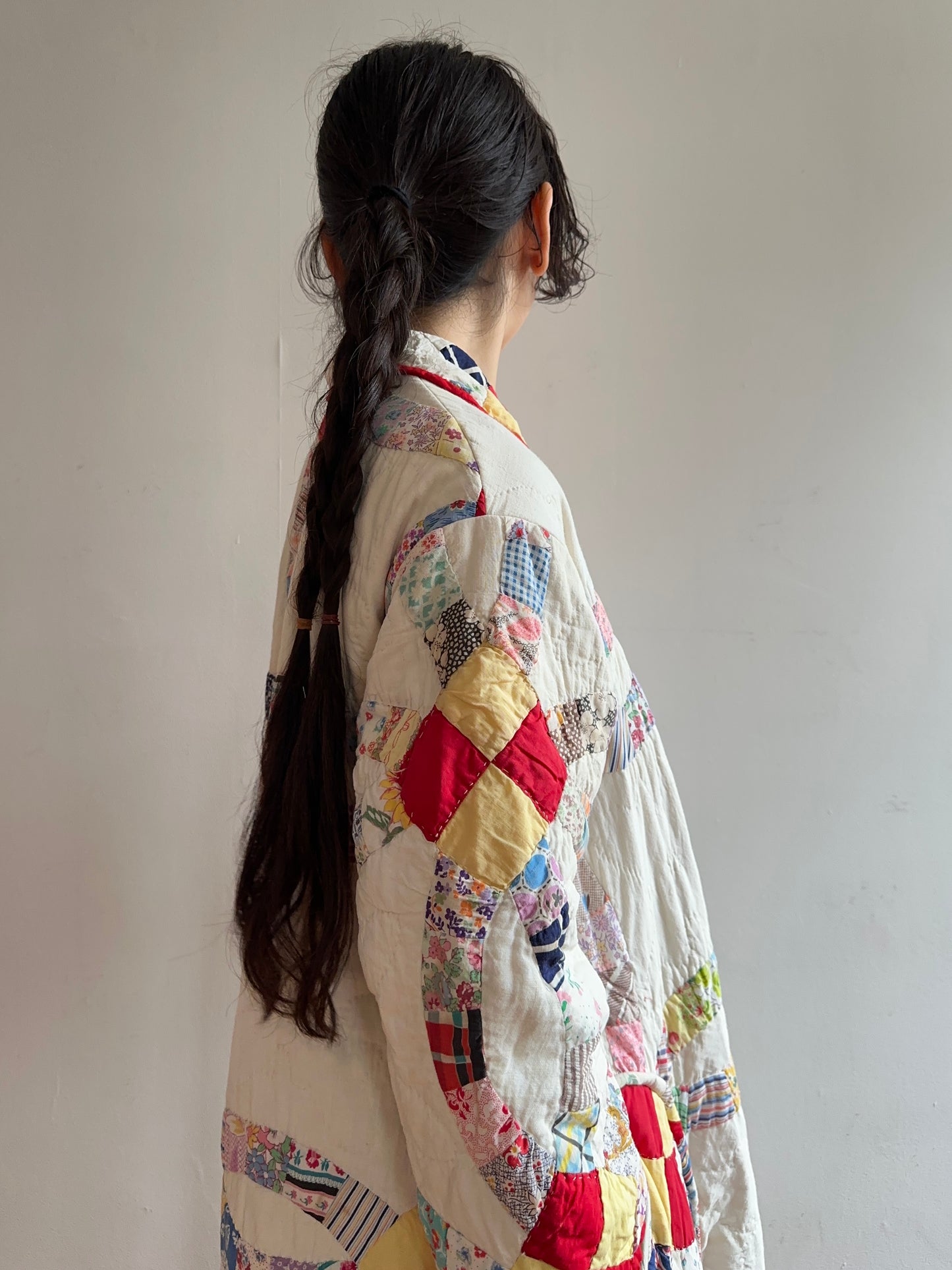 old quilt dress coat