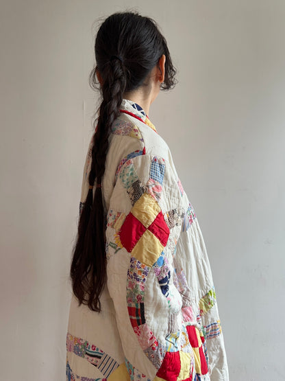 old quilt dress coat