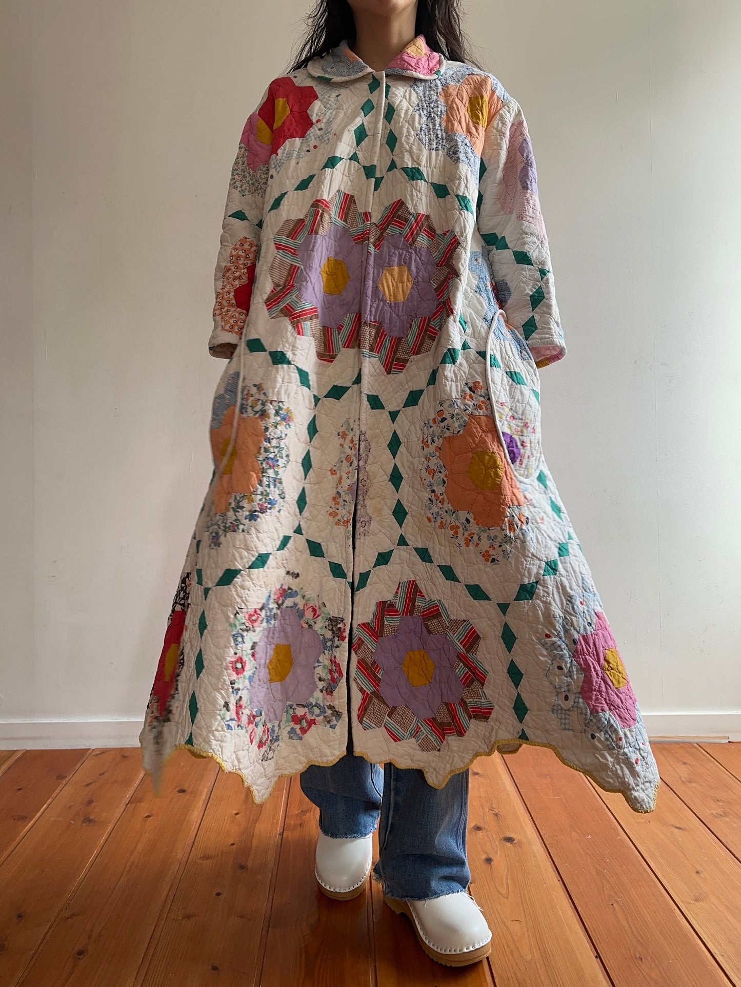 old quilt dress coat