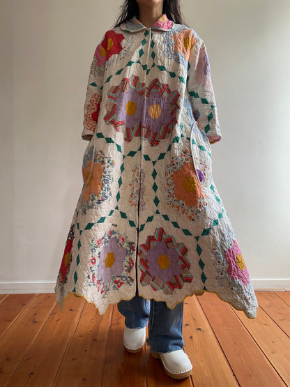 old quilt dress coat