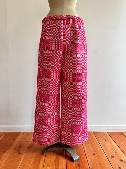 old coverlet tuck wide pants / pink × white