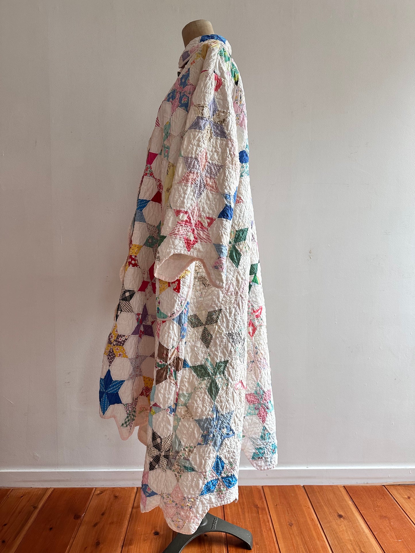 old quilt dress coat