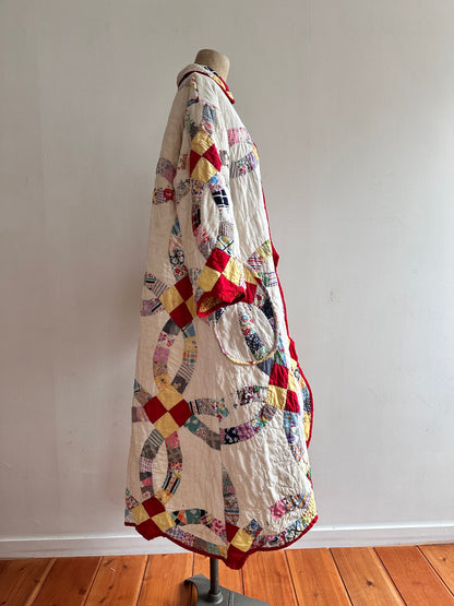 old quilt dress coat