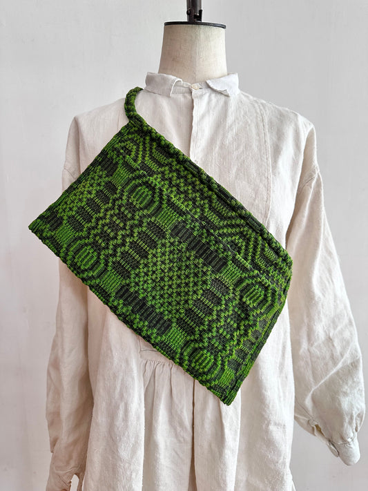 old coverlet work apron / green