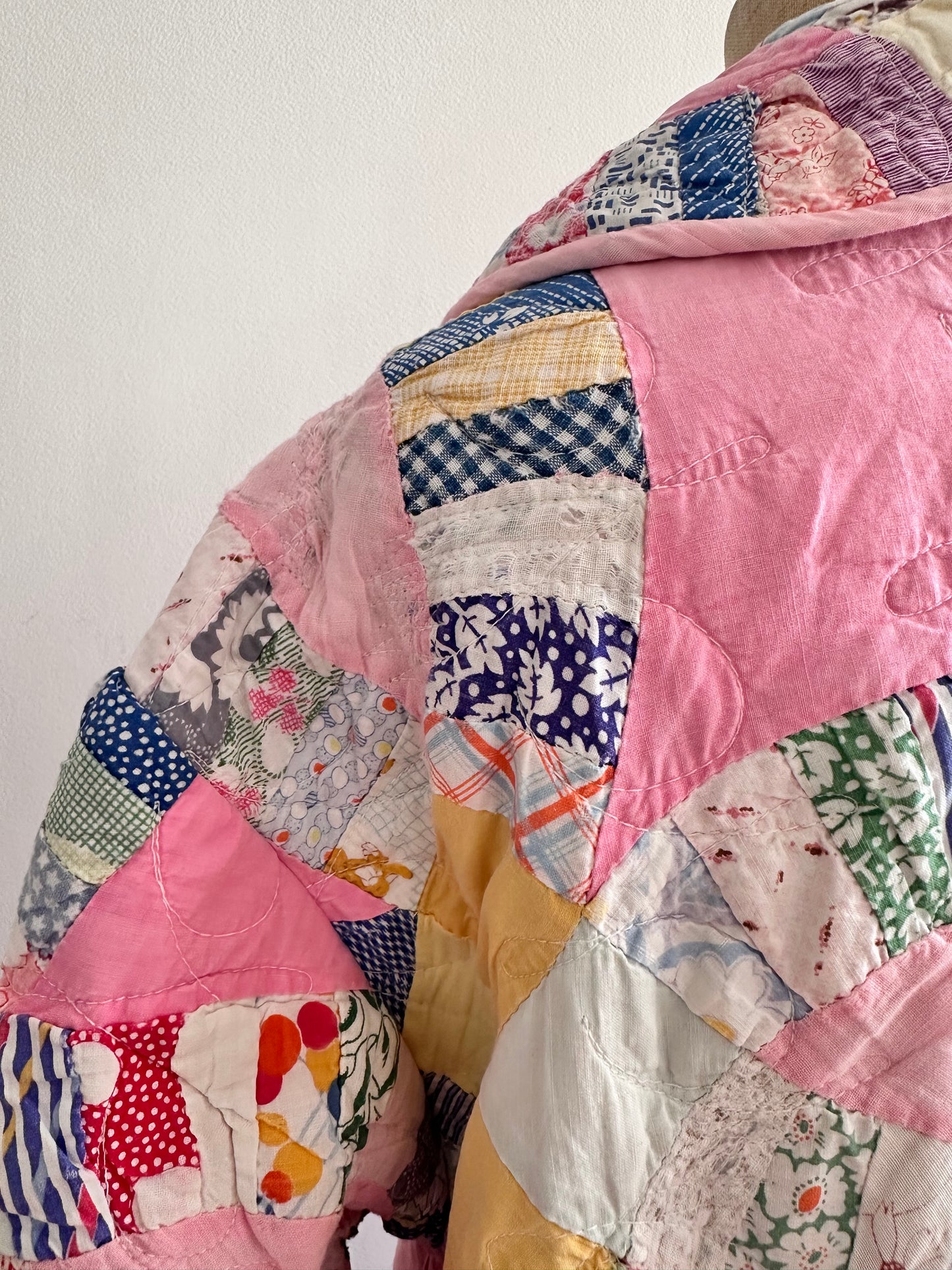 old quilt dress coat