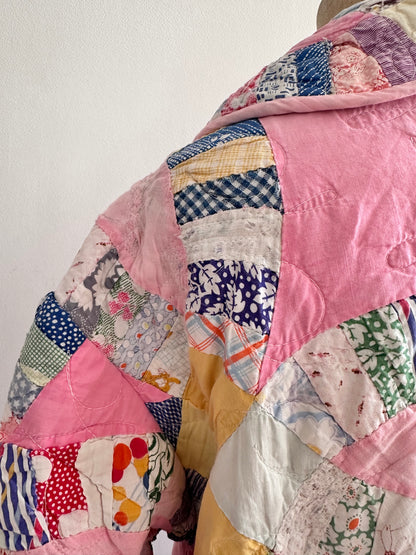 old quilt dress coat