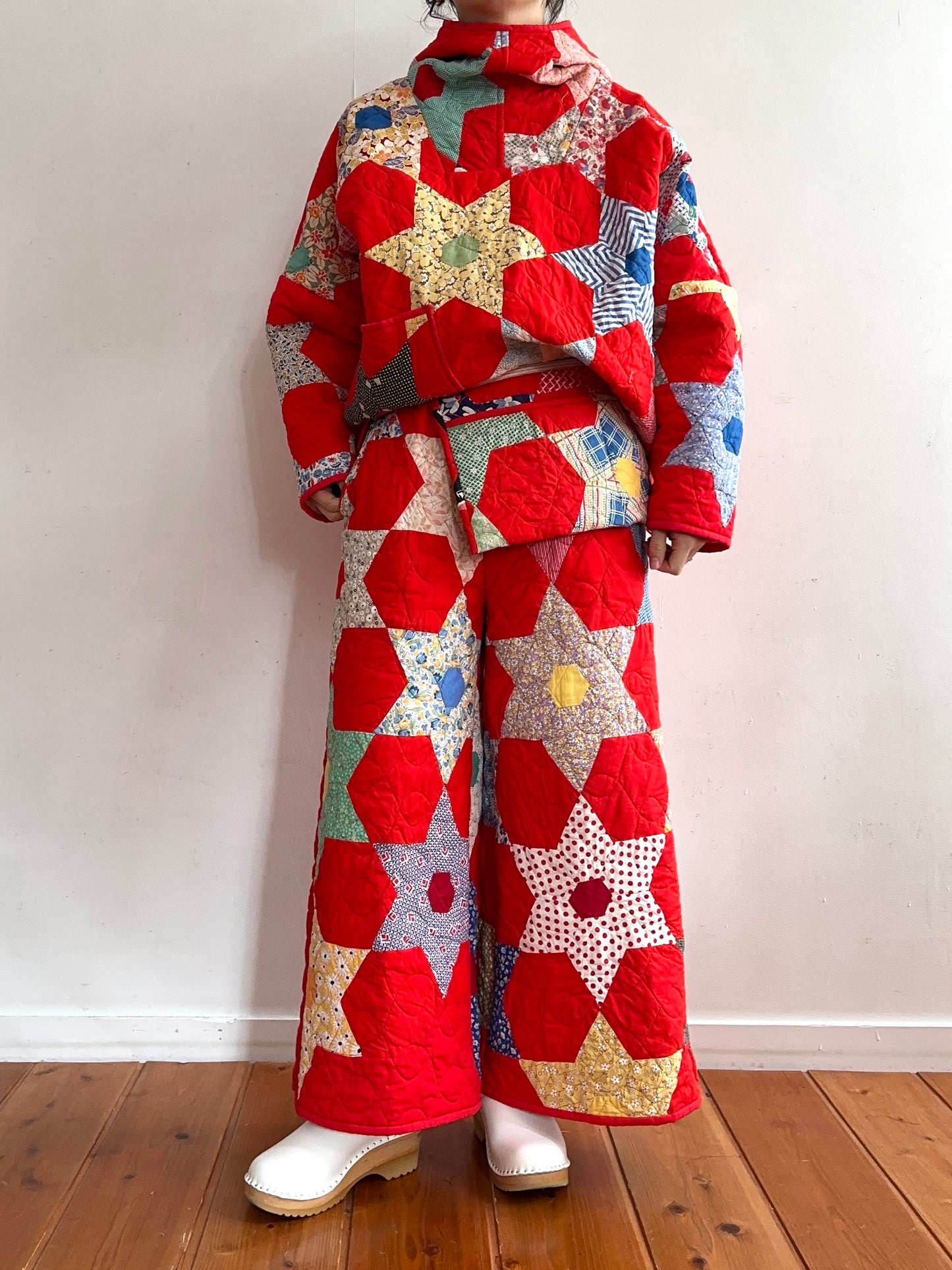 old quilt wide pants