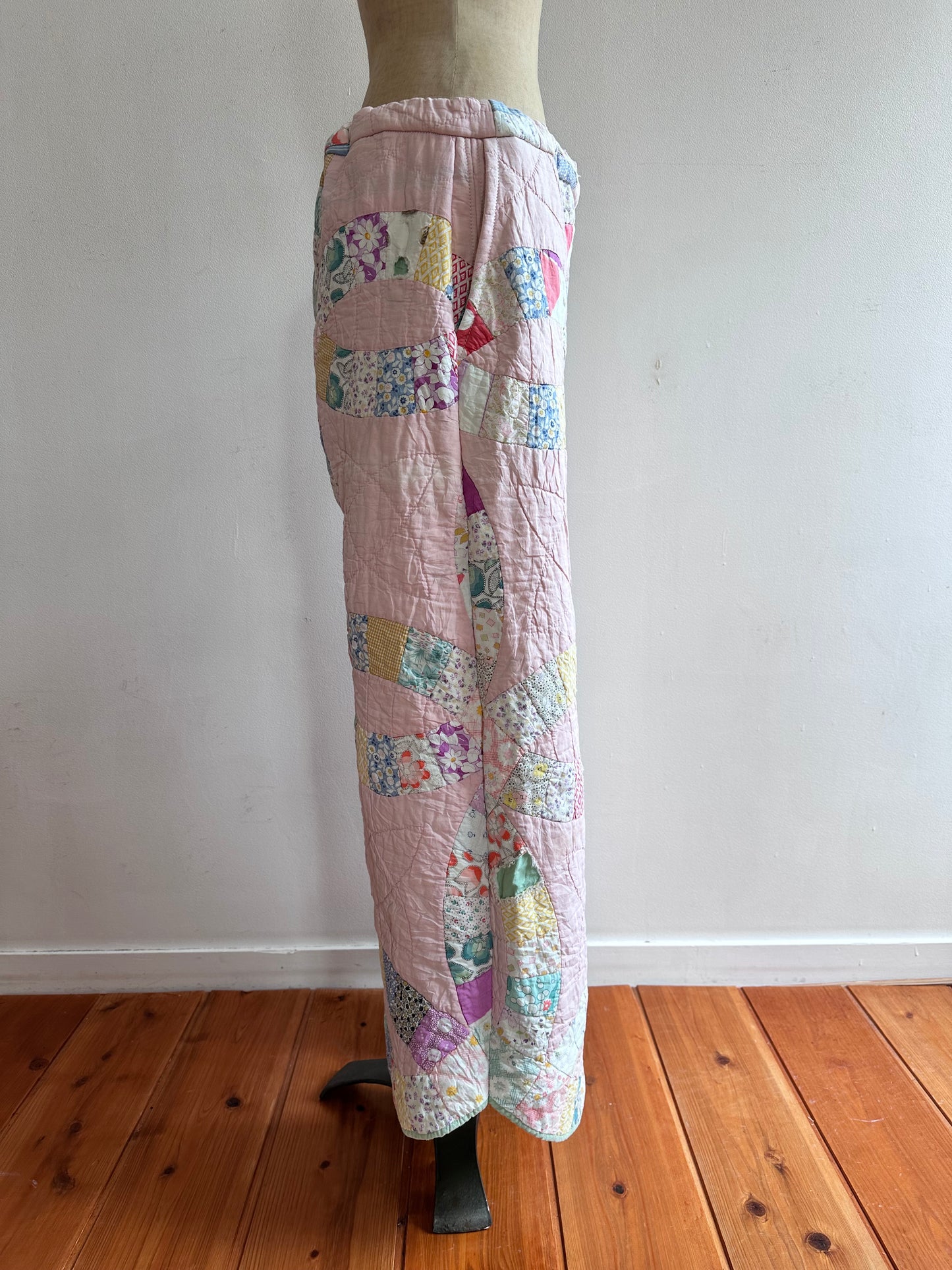 old quilt wide pants