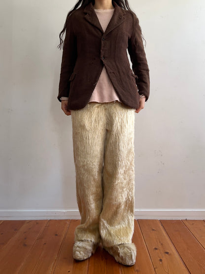 old fur pants /ivory