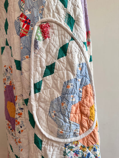 old quilt dress coat
