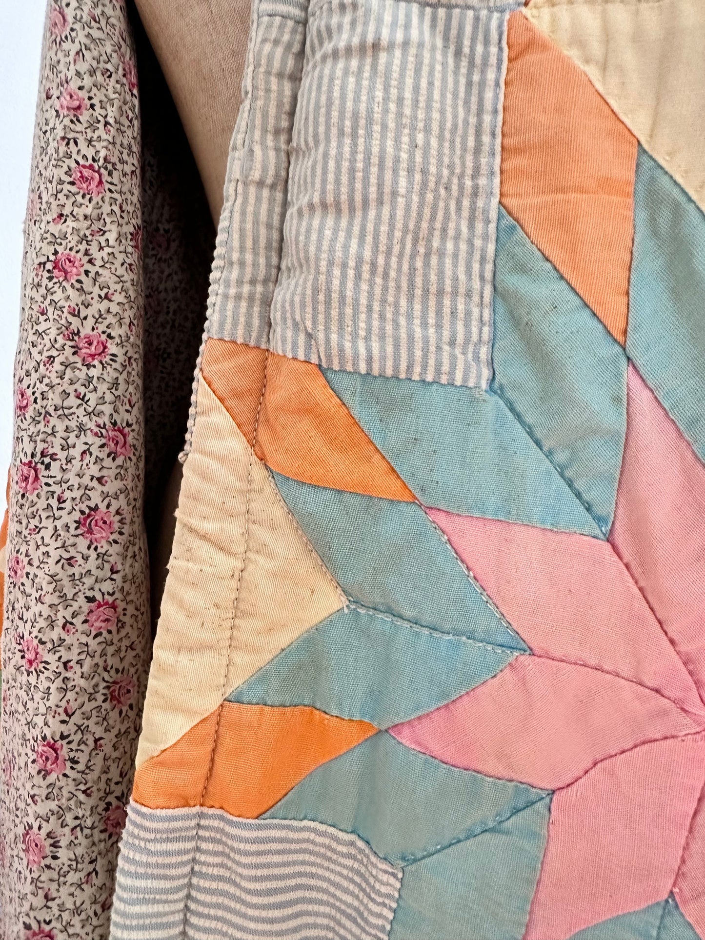 old quilt dress coat