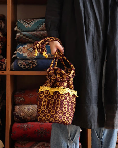 old coverlet pocket bag