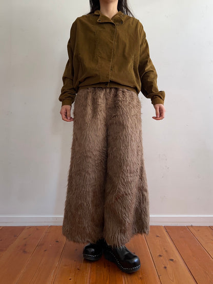 old fur wide pants / mocha