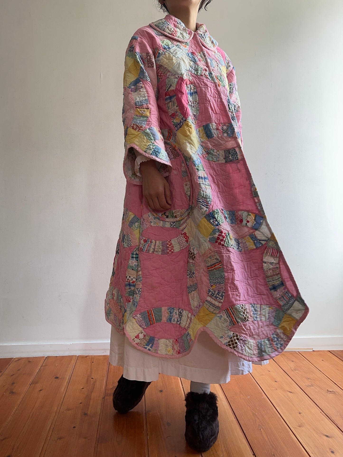 old quilt dress coat