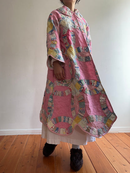 old quilt dress coat