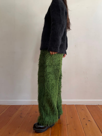 old fur pants / green