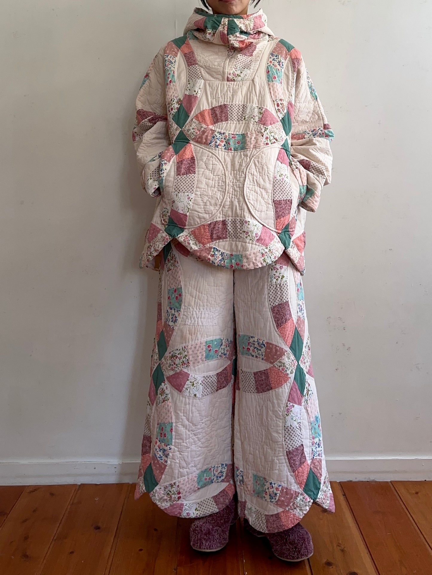 old quilt wide pants