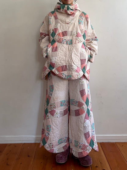 old quilt wide pants
