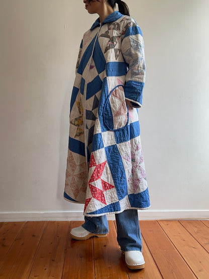 old quilt dress coat