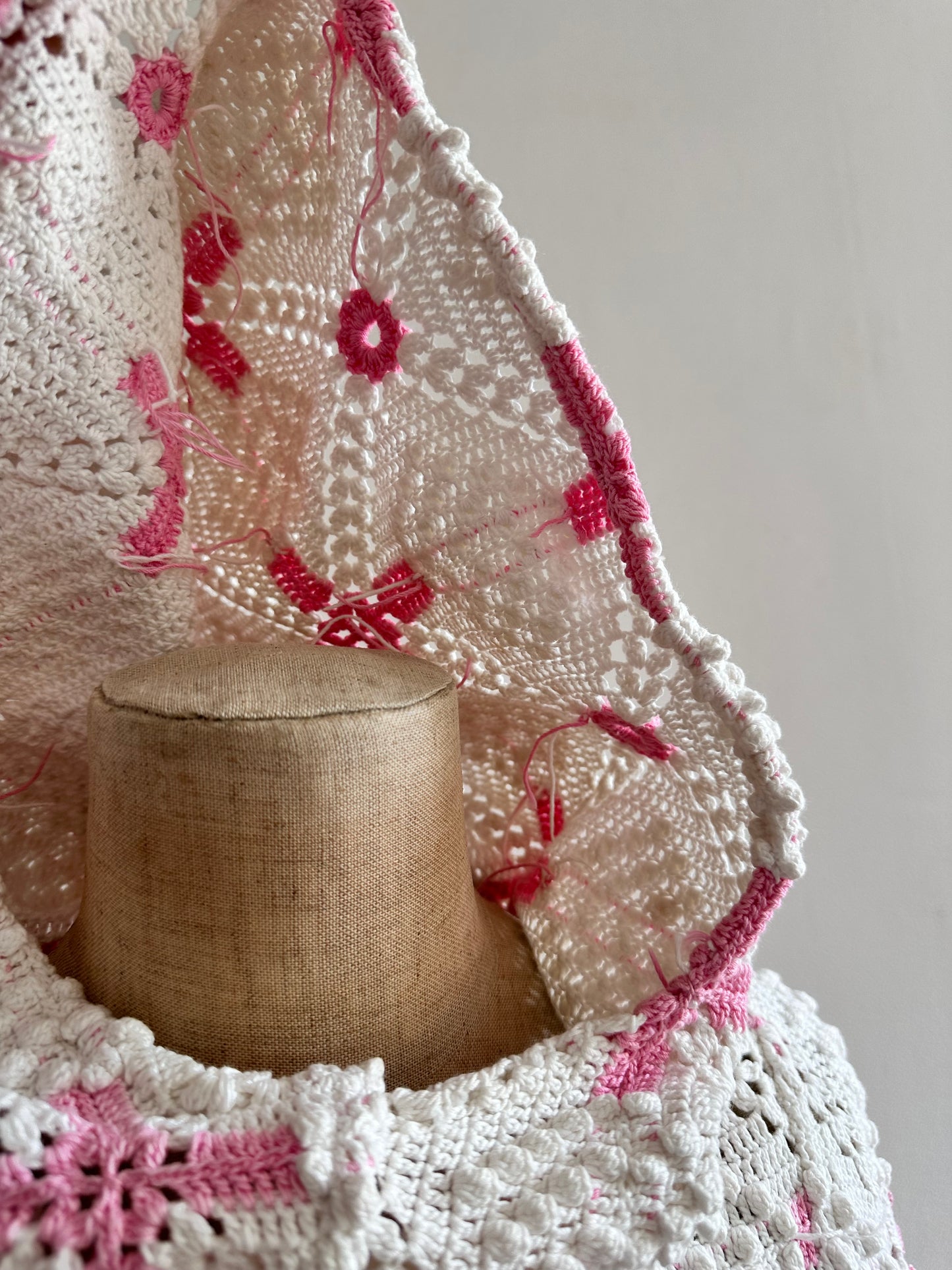 old crochet lace parka