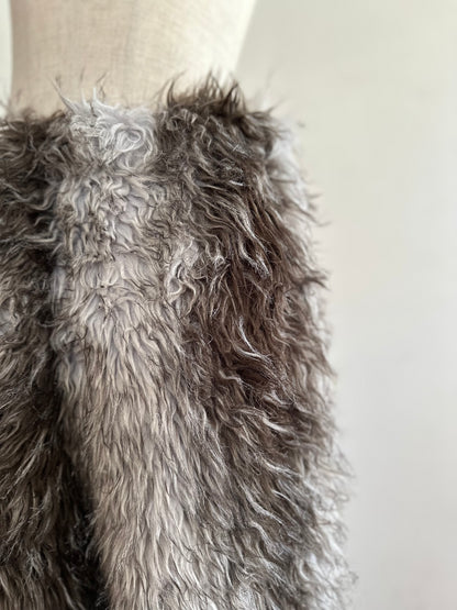 old fur pants / silver×grayish brown