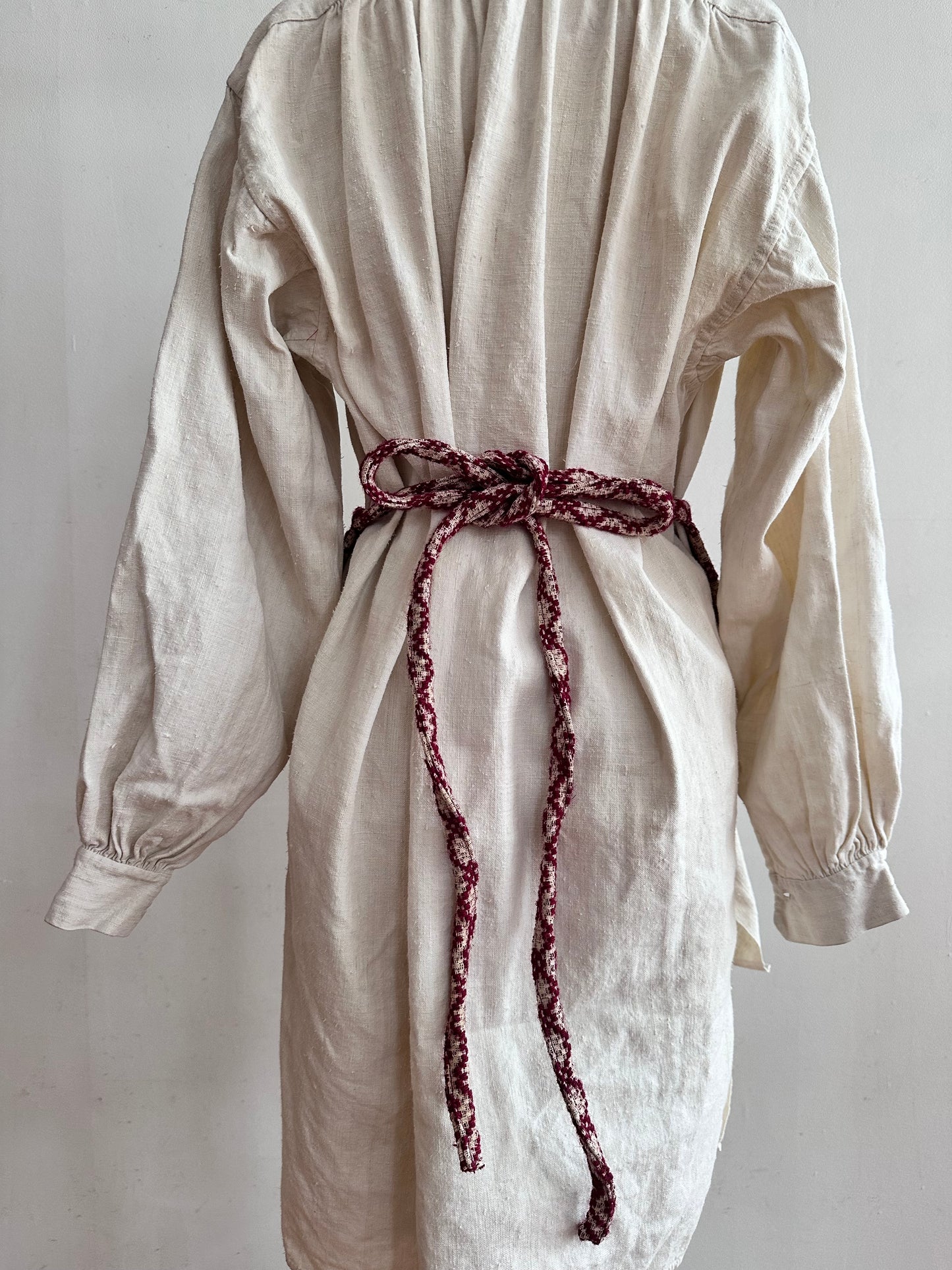 old coverlet work apron / purple