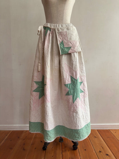 antique quilt pocket gather skirt