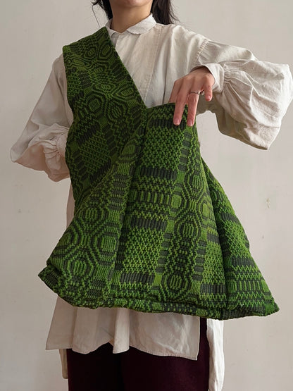 old coverlet monk bag / green