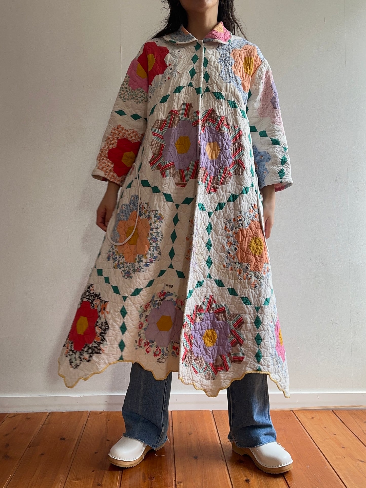 old quilt dress coat