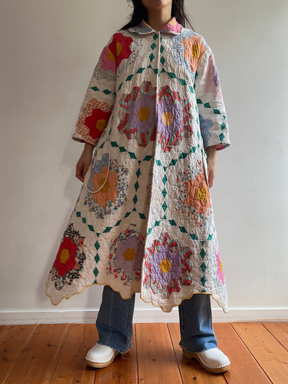 old quilt dress coat