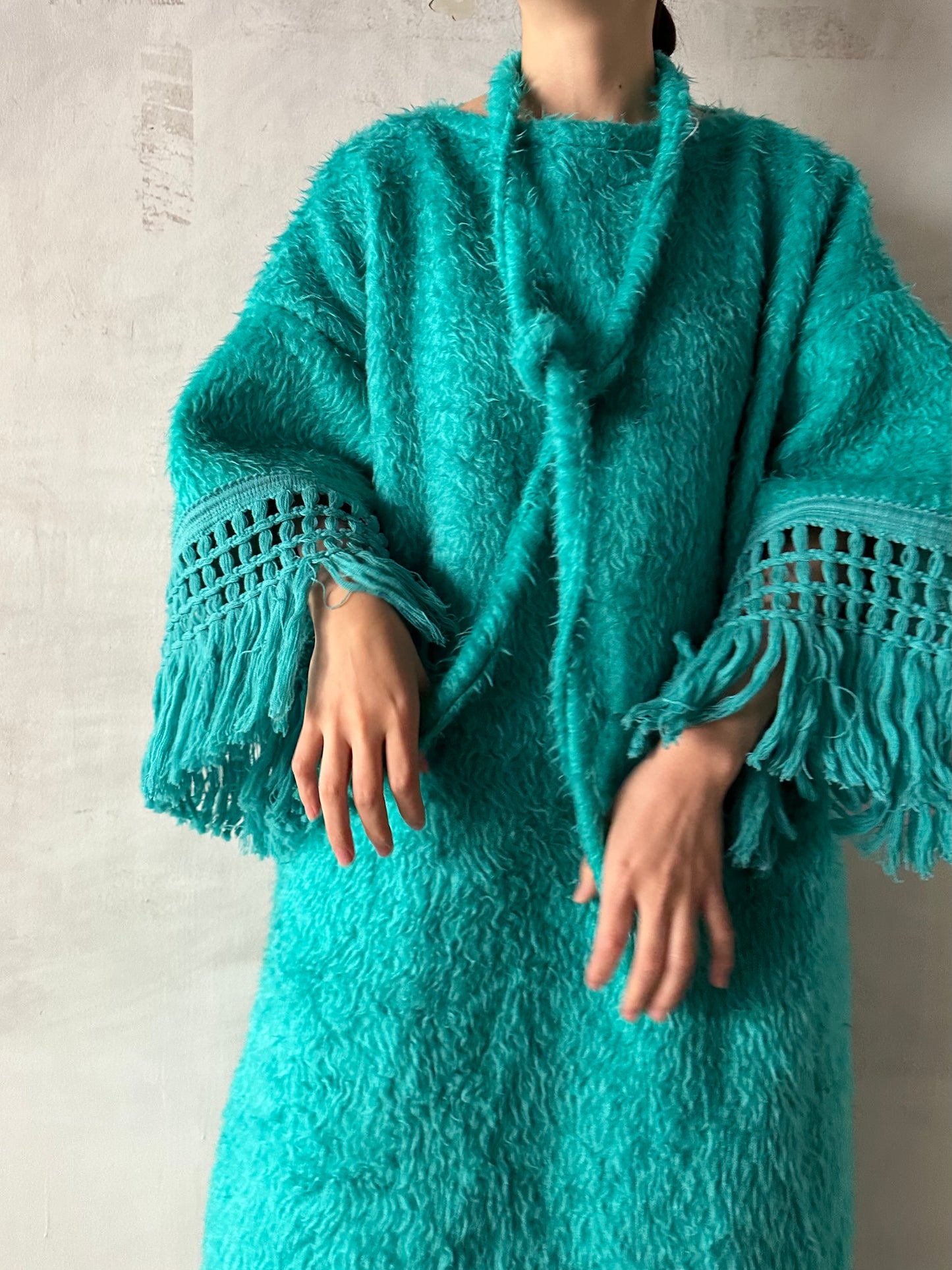 old fur fringe dress