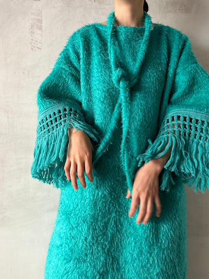 old fur fringe dress