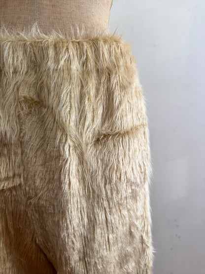 old fur pants /ivory