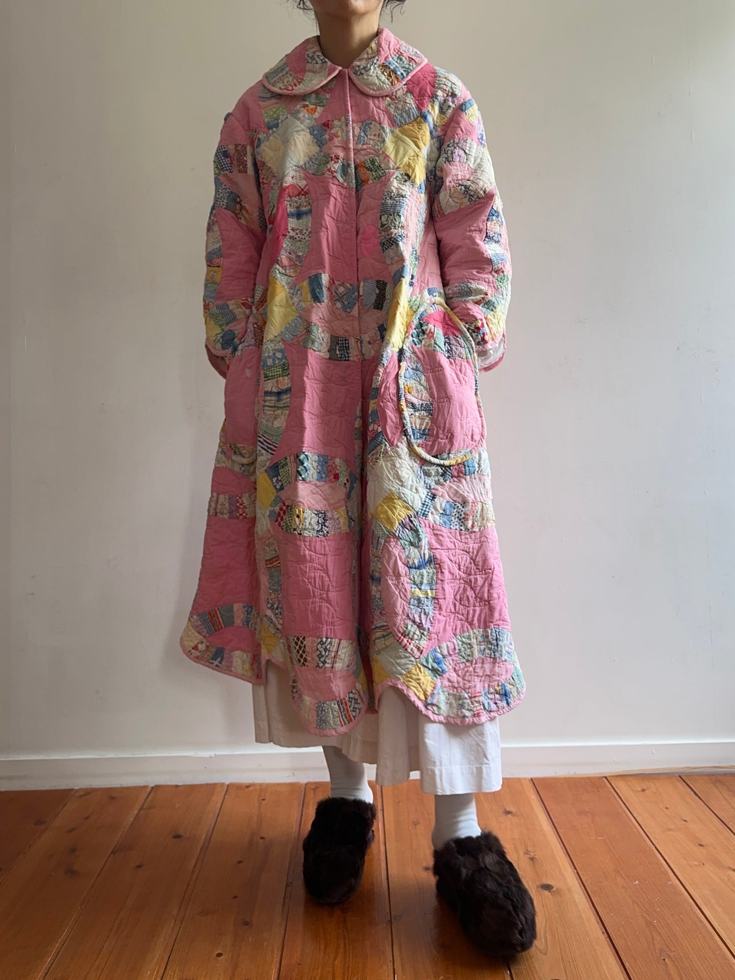 old quilt dress coat