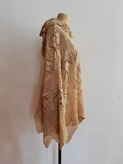 old crochet lace parka