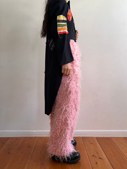 old fur pants / pink