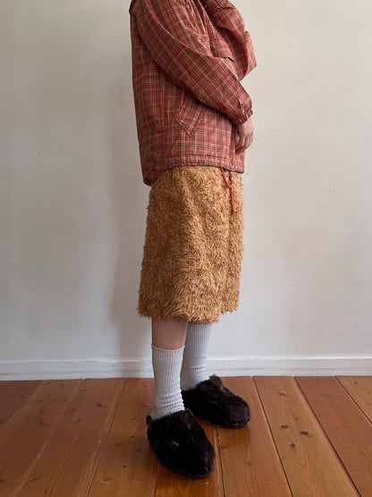 old fur half pants / apricot