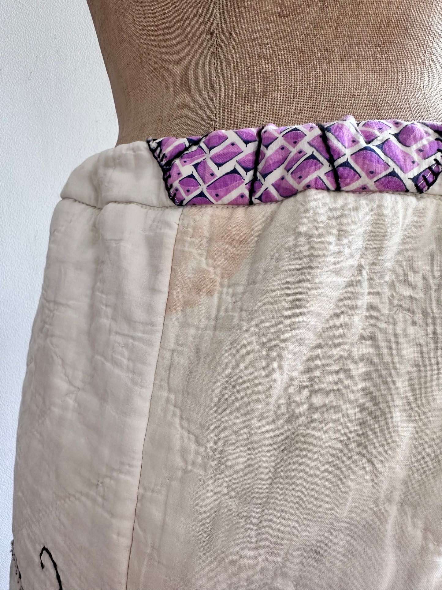 old quilt butterfly frill pants