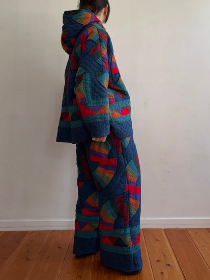 old quilt tuck wide pants