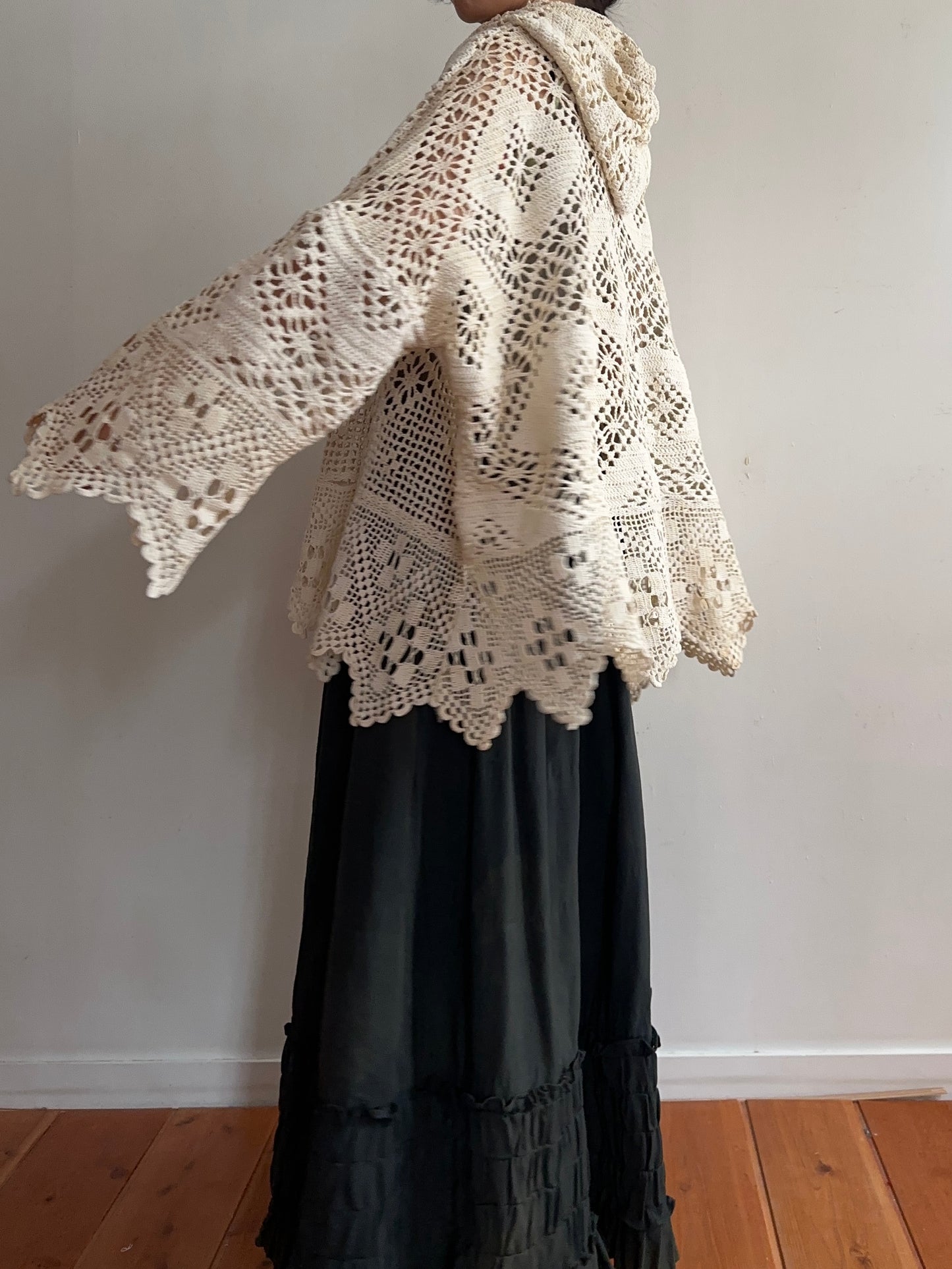 old crochet lace parka