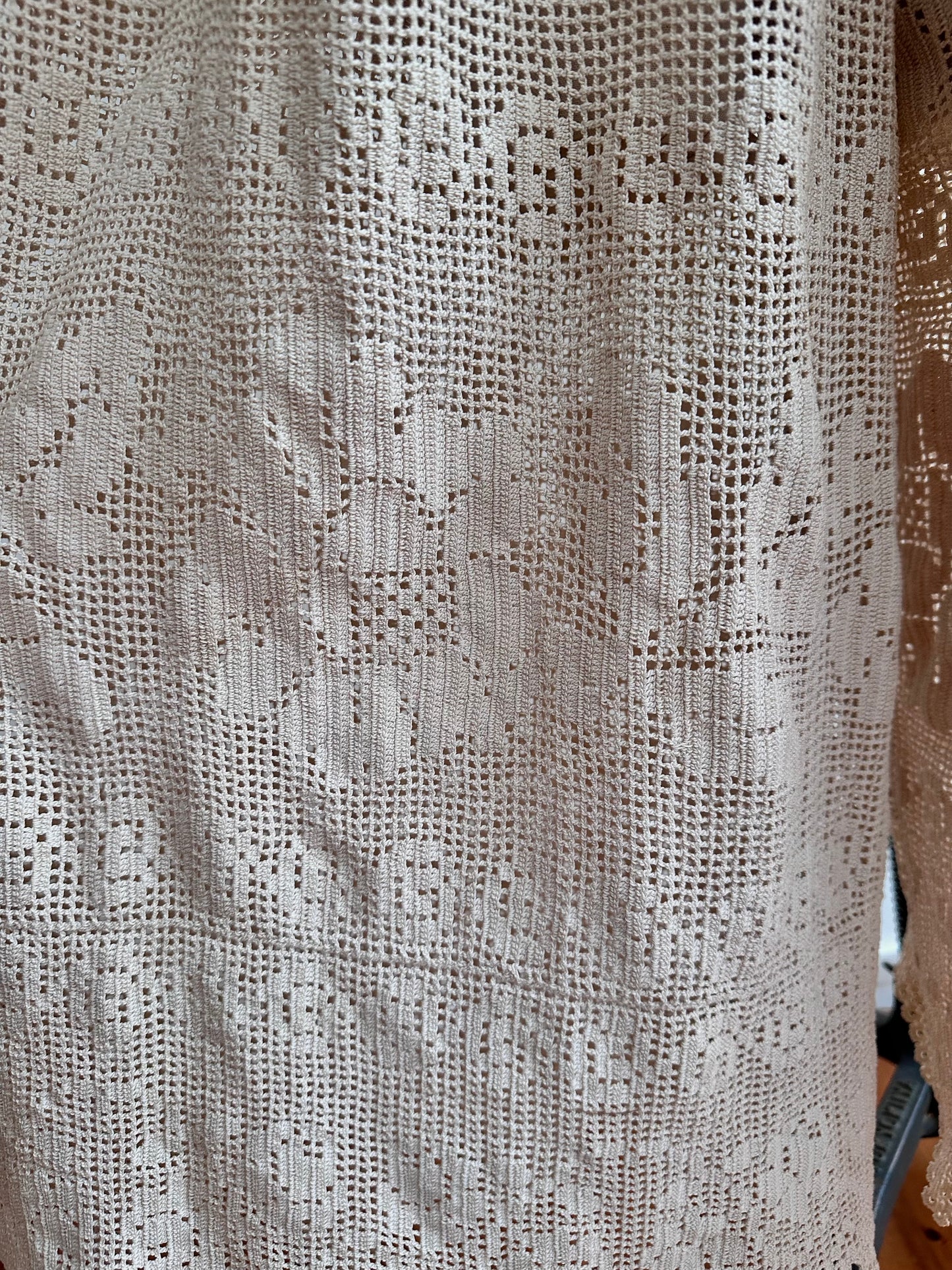 old crochet lace many tuck pants