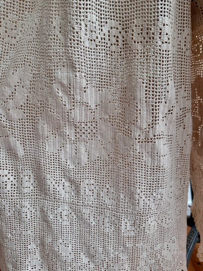 old crochet lace many tuck pants