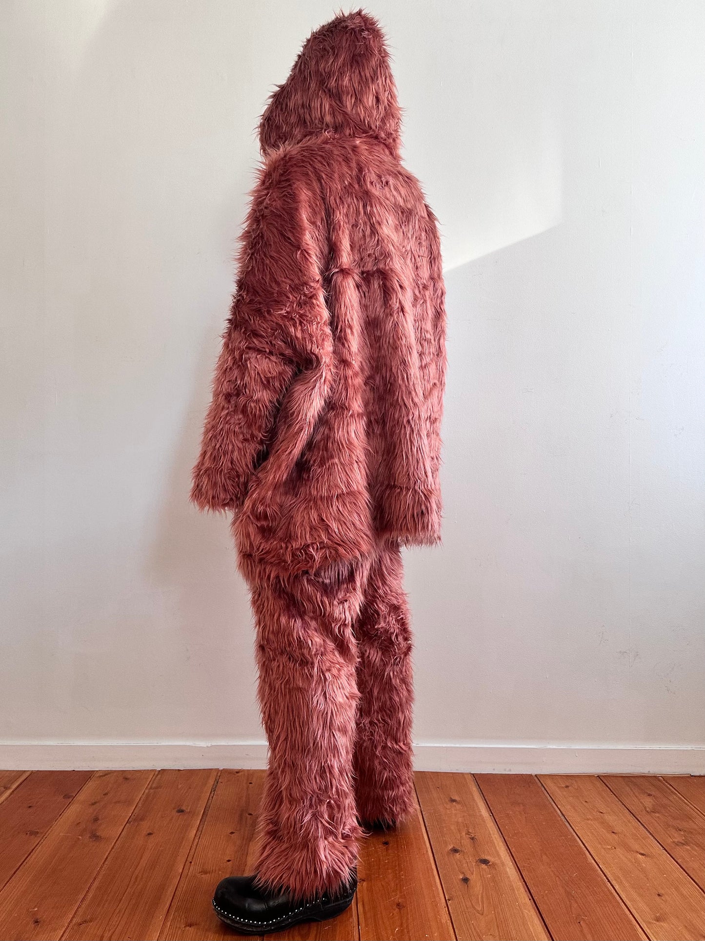 old fur pants / pink brown