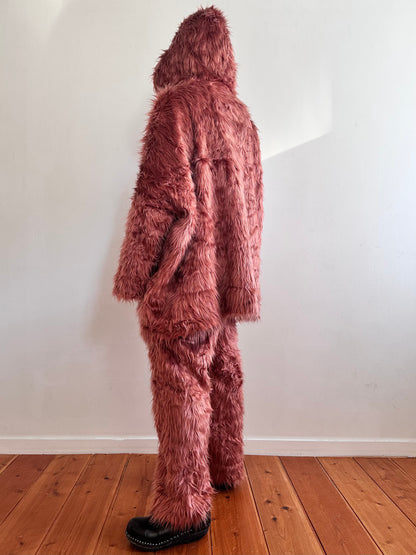 old fur pants / pink brown