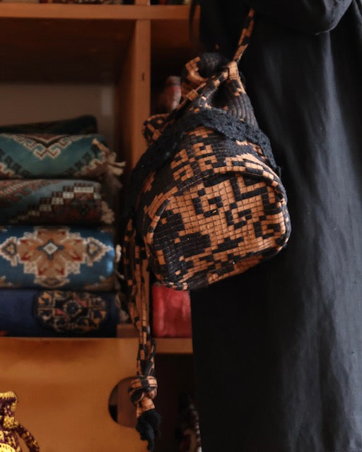 old coverlet pocket bag
