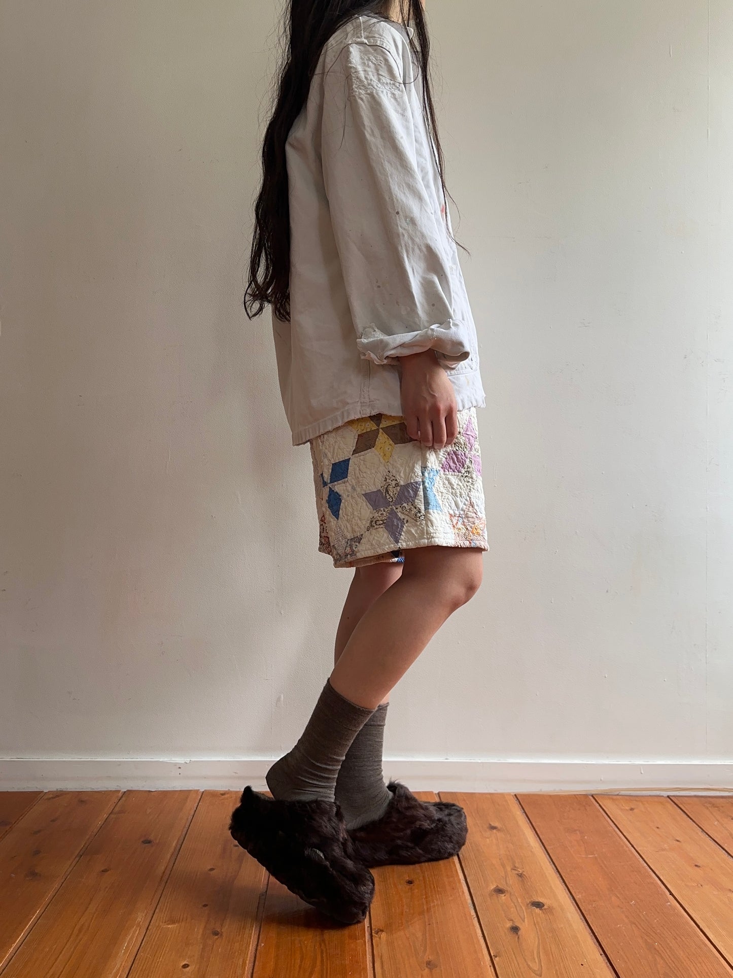 old quilt short pants