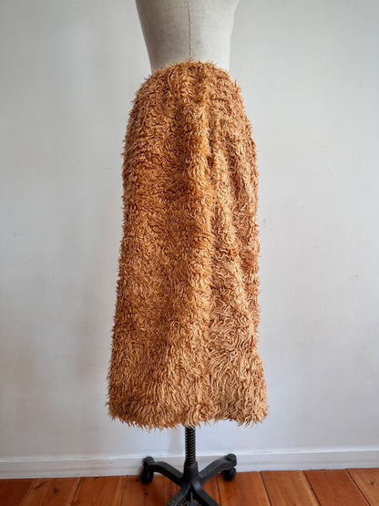 old fur half pants / apricot