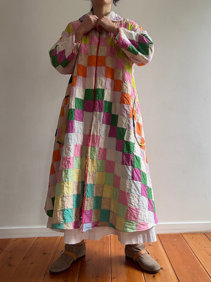 old quilt dress coat