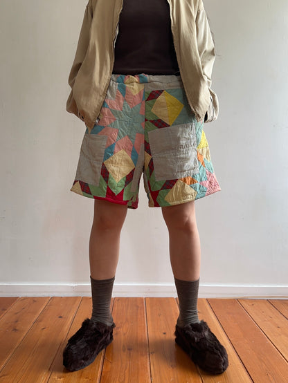 old quilt short pants